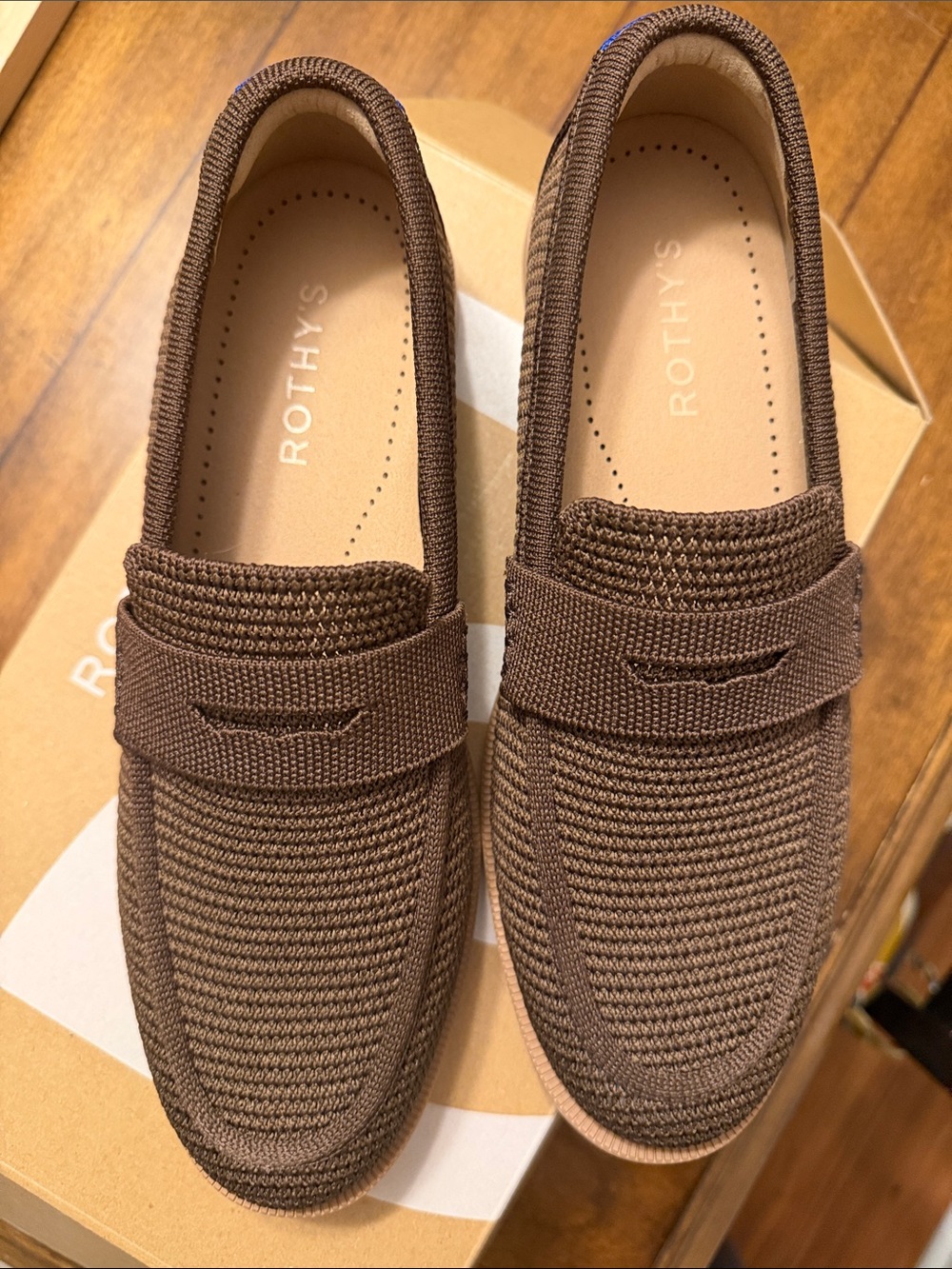 Rothy's Brown Knit Penny Loafers